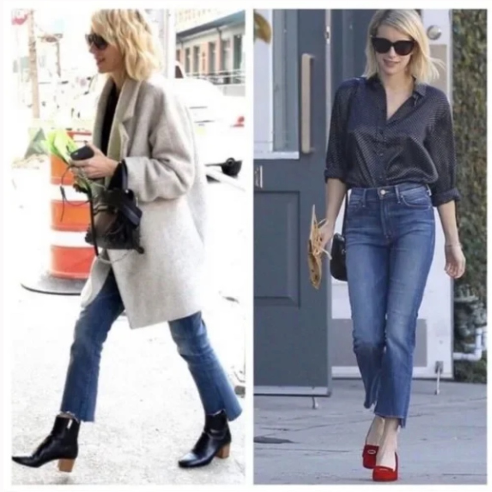 MOTHER Women's Cropped Ankle Jeans in Blue